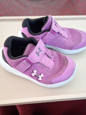 Under Armour Kids Purple Slip-On Mesh Sneakers with White Sole
